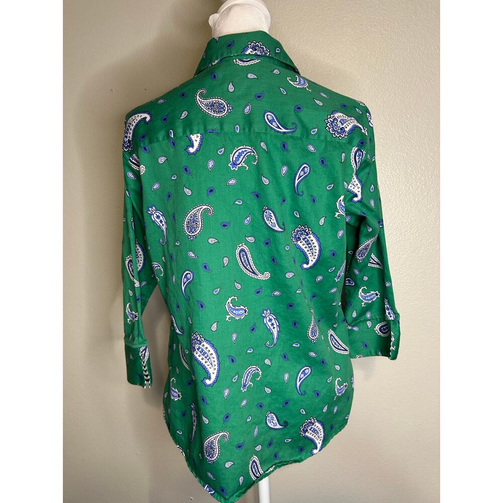 Foxcroft Paisley Pattern Button Up - image 3